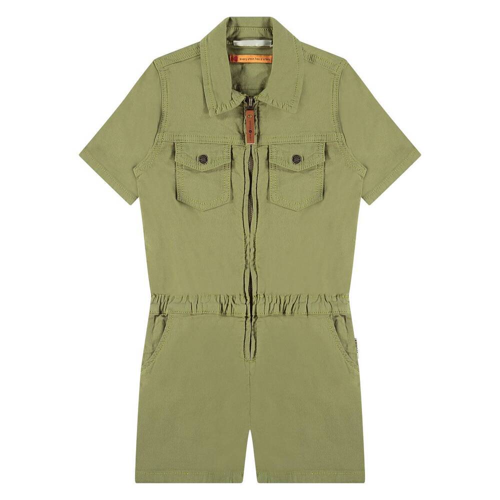 NEW BABYFACE girl's short sleeve romper in olive